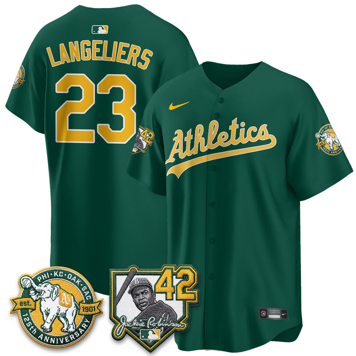 OAK 2026 Jackie Robinson Day - Celebrating 125 Years Limited Vapor Jersey - All Stitched