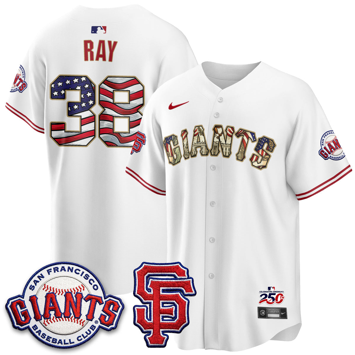 San Francisco Giants2026 Independence Day USA Jersey - All Stitched