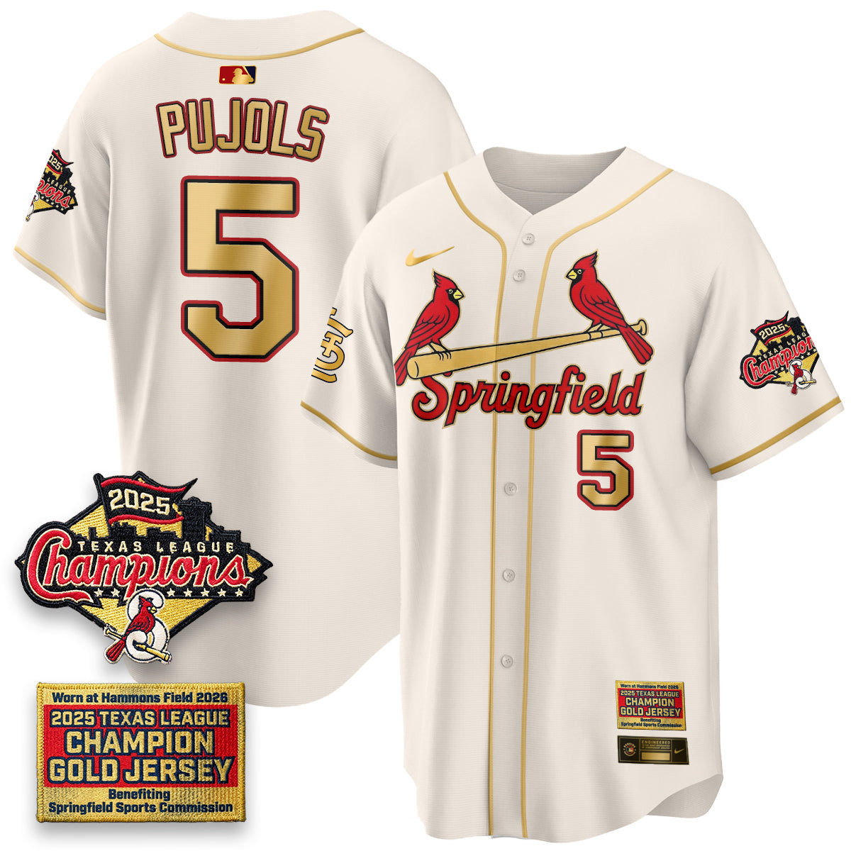 STL Springfield's Championship Gold Limited Jerseys - All Stitched