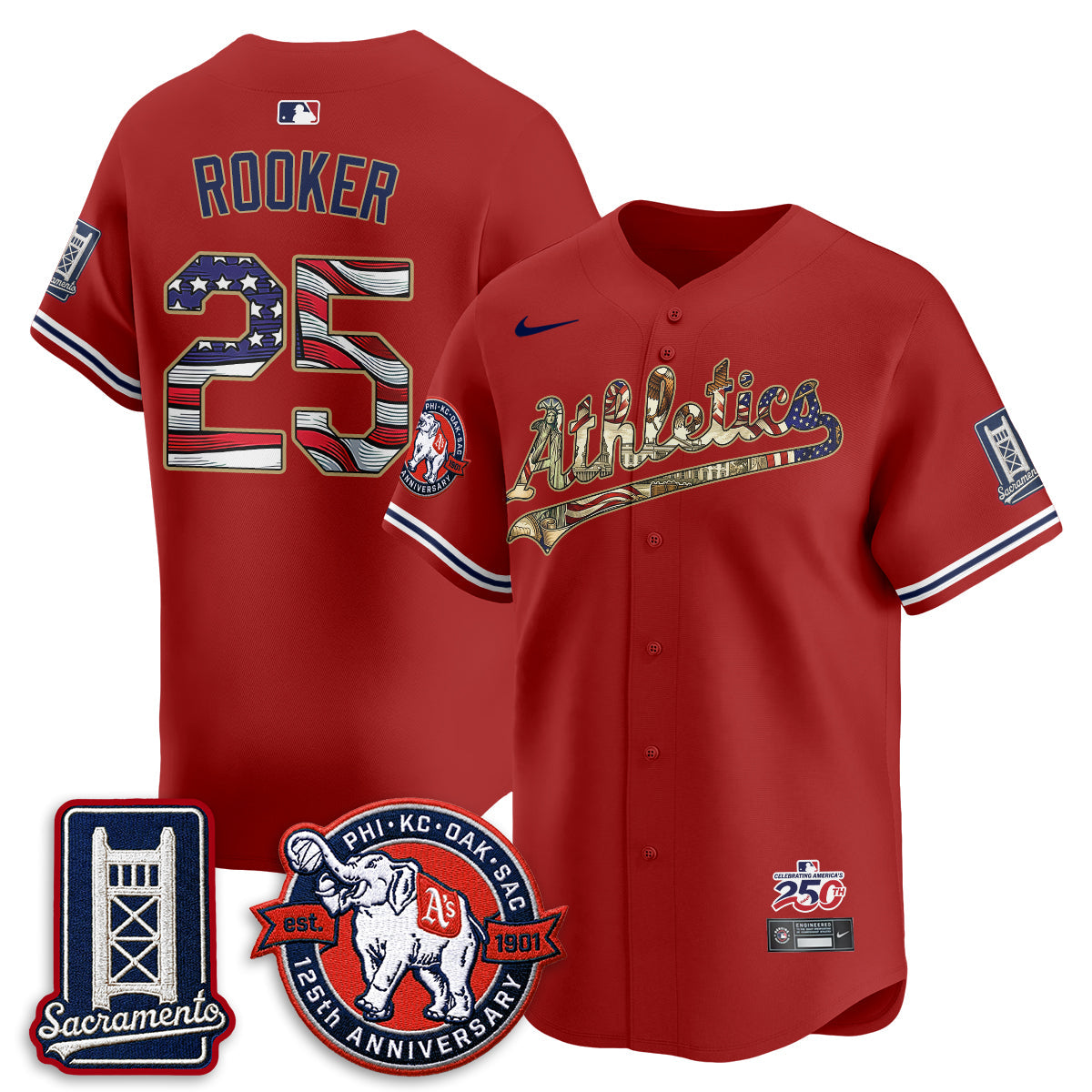 OAK  2026 Independence Day USA Vapor Jersey - Stitched