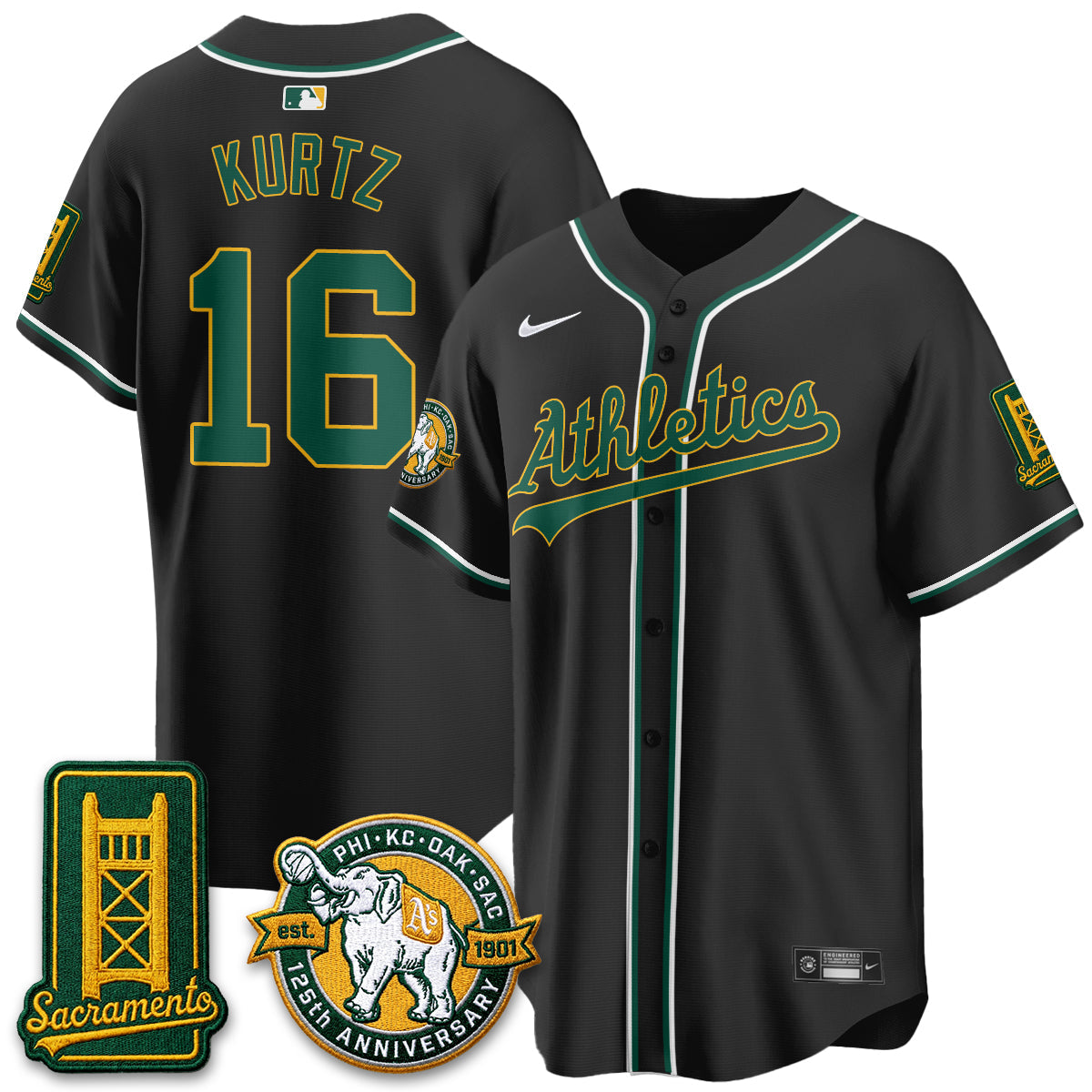 OAK 2026 Black Out Style - Celebrating 125 Years -  Limited Vapor Jersey - All Stitched