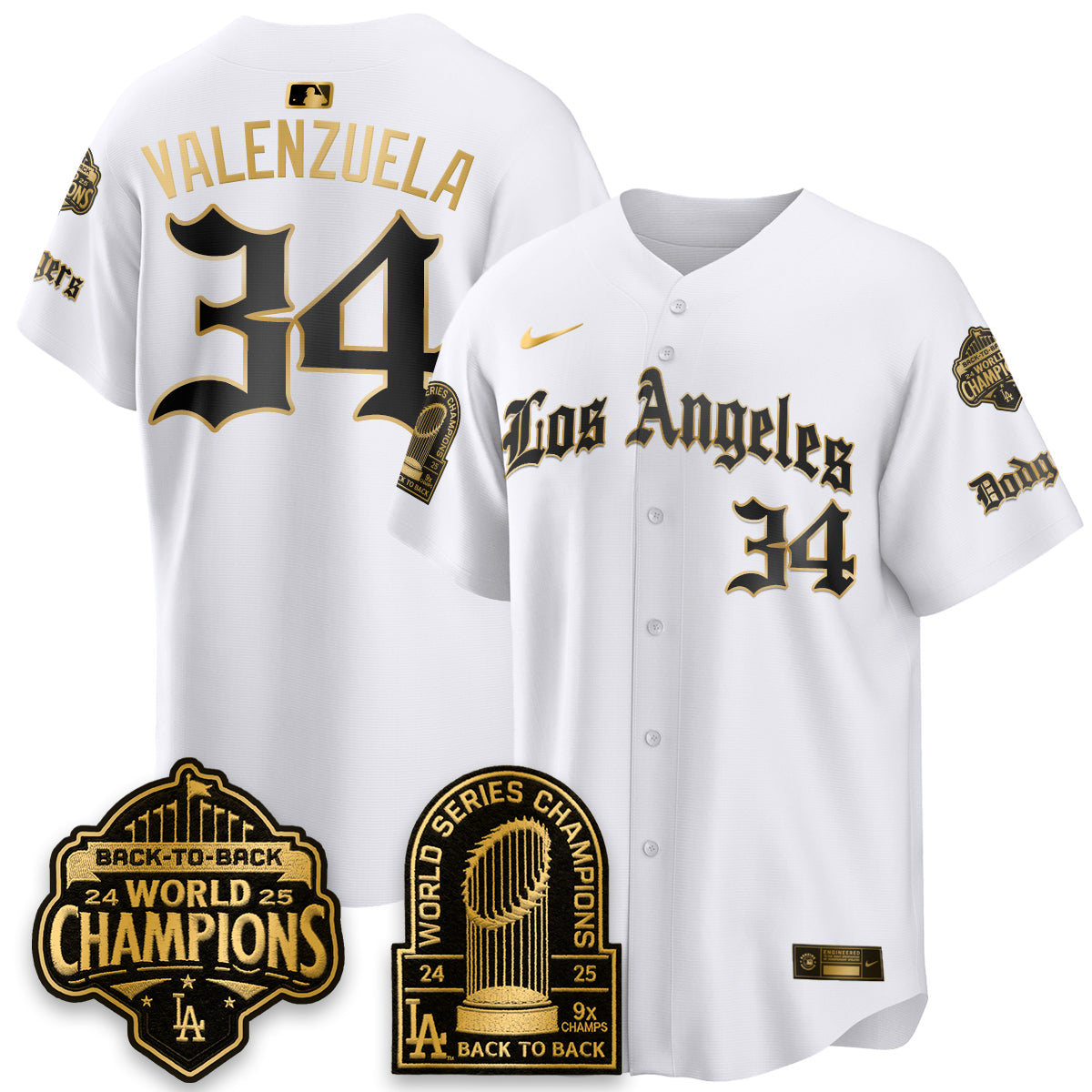 LAD WS Champions Back 2 Back Patch Vapor Premier Limited Gothic Gold Edition Jersey - Stitched