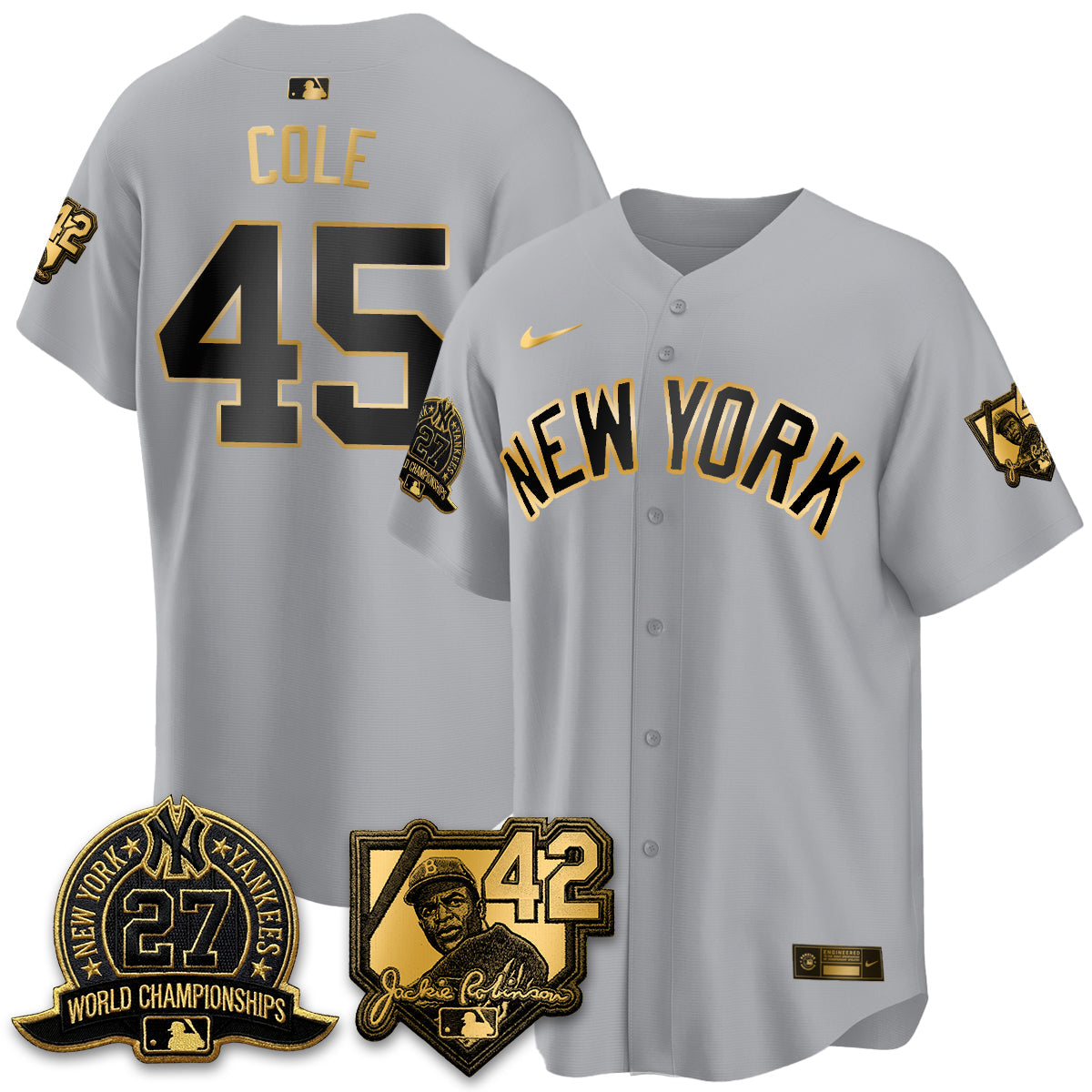 NYY 2026 Jackie Robinson Day Vapor Limited Gold Edition Jersey - All Stitched