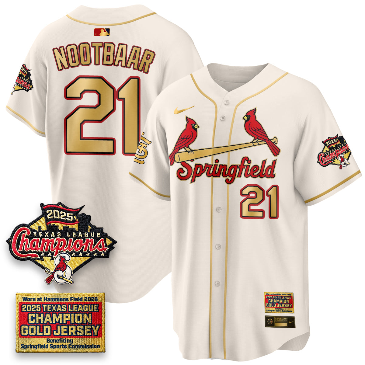 STL Springfield's Championship Gold Limited Jerseys - All Stitched