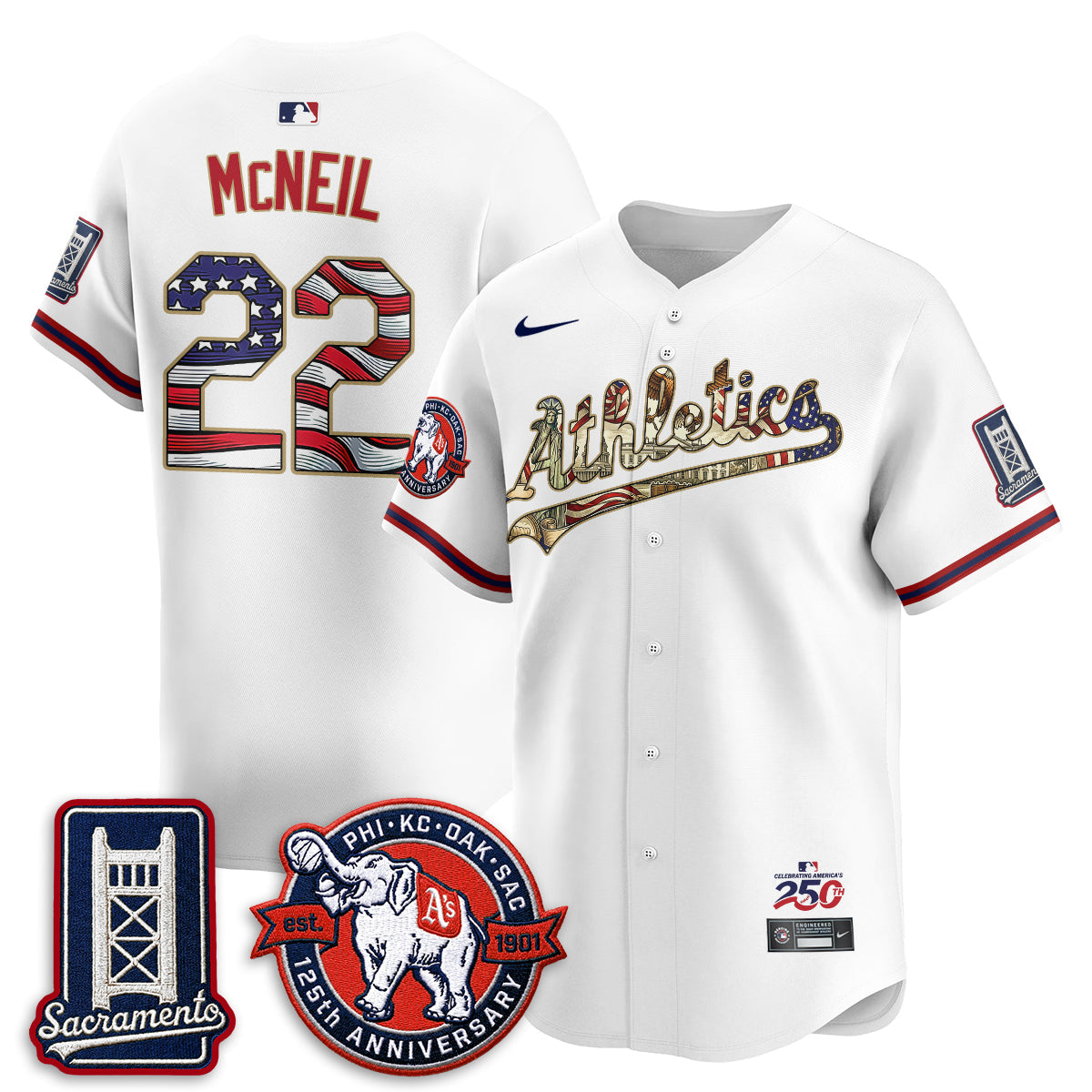 OAK  2026 Independence Day USA Vapor Jersey - Stitched