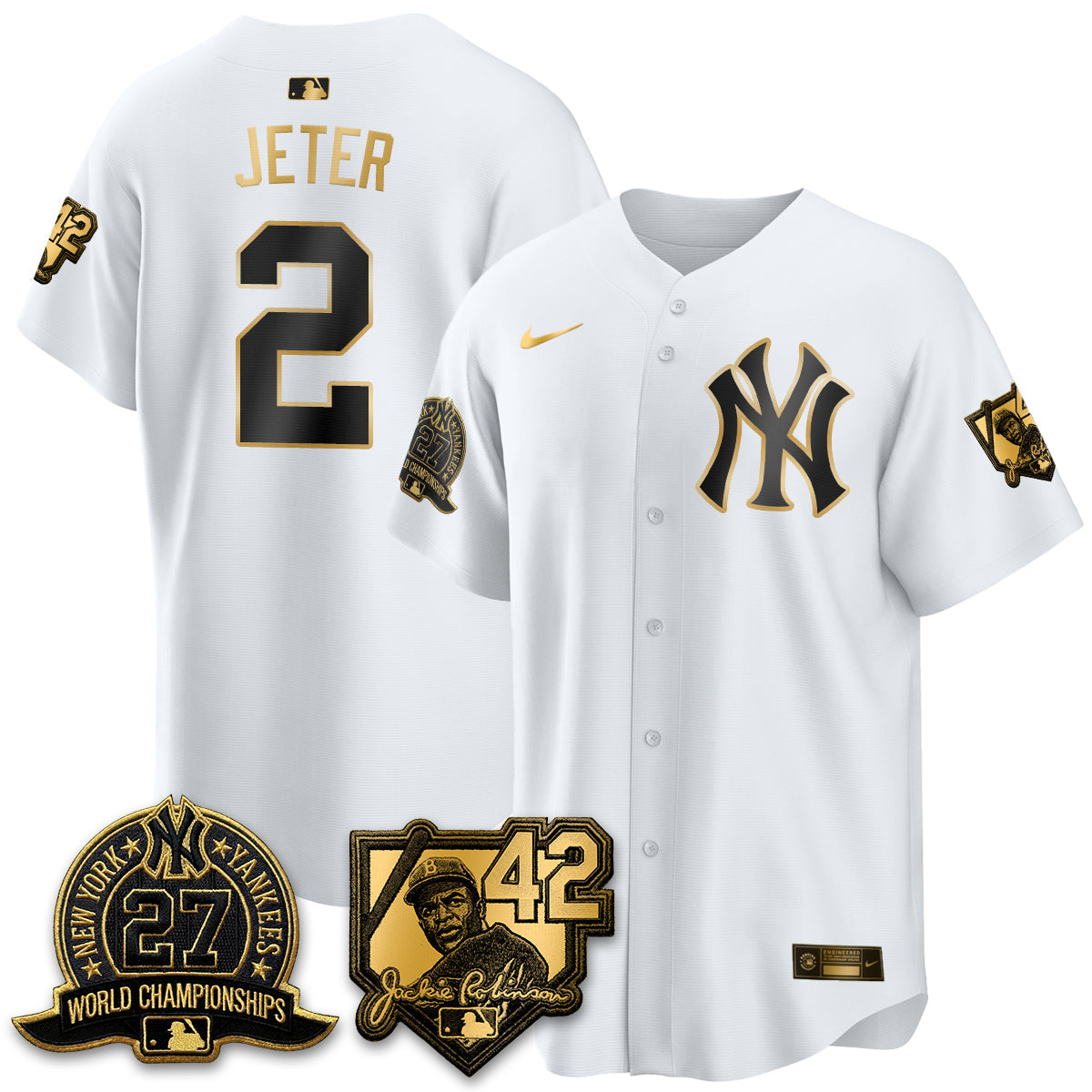 NYY 2026 Jackie Robinson Day Vapor Limited Gold Edition Jersey - All Stitched