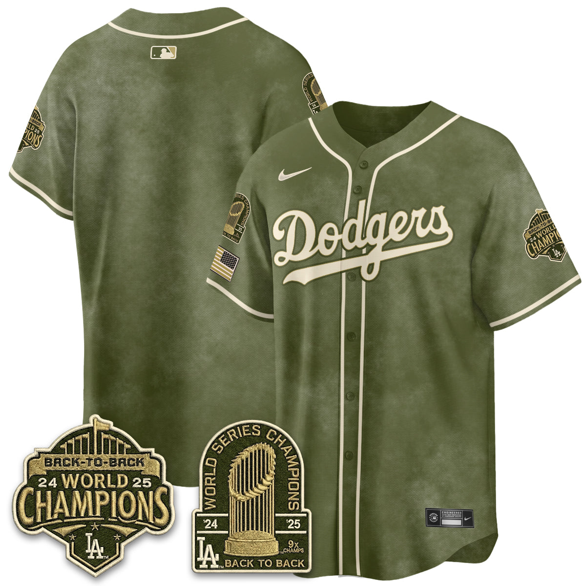 LAD New Era Olive 2026 Armed Forces Day Jersey -All Stitched