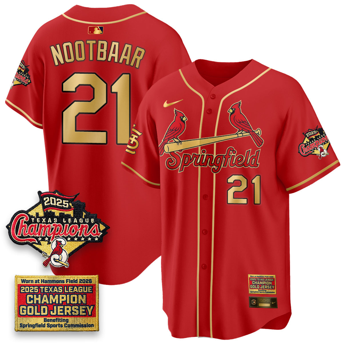 STL Springfield's Championship Gold Limited Jerseys - All Stitched