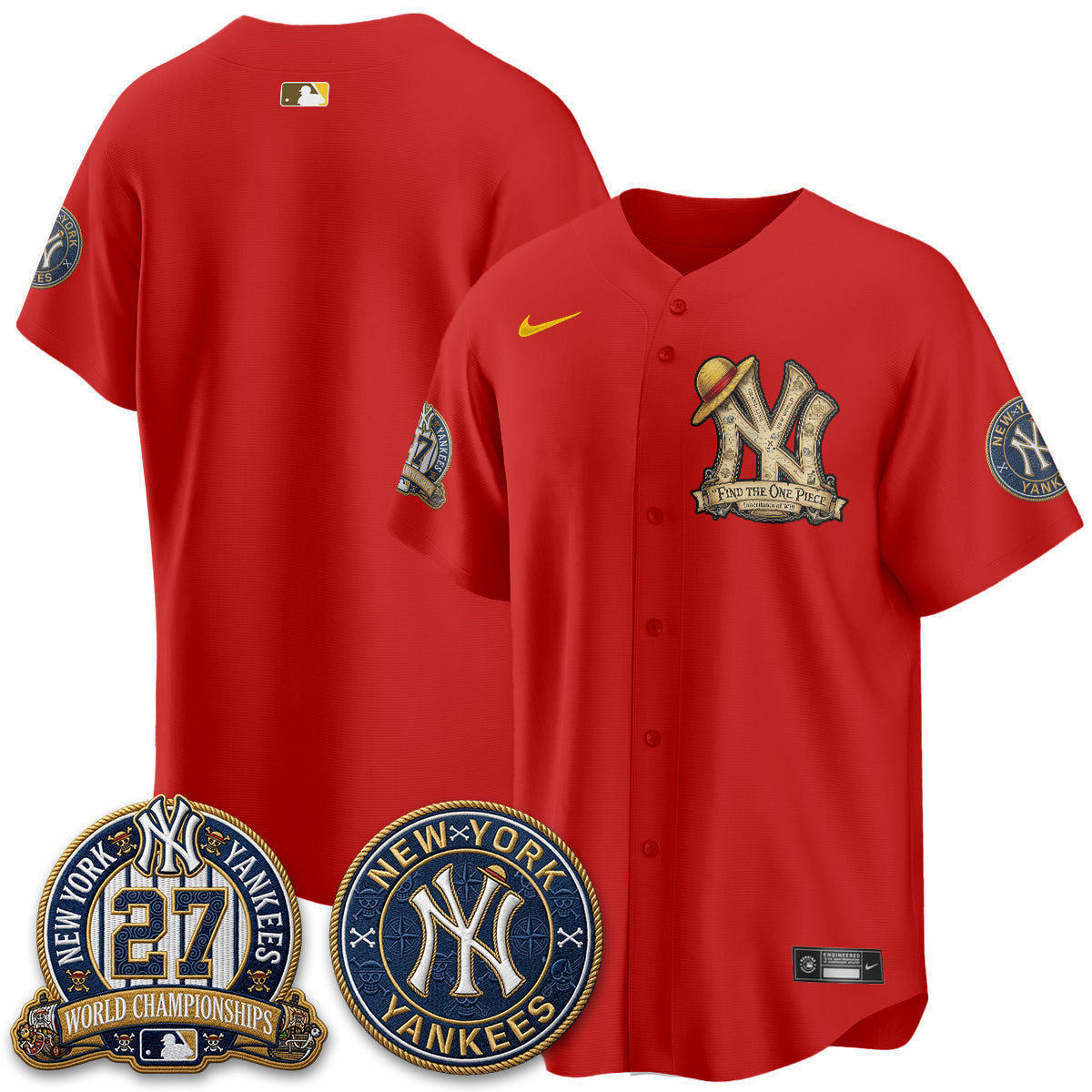 NYY x OP Japanese Cartoon Limited Jersey -  Stitched