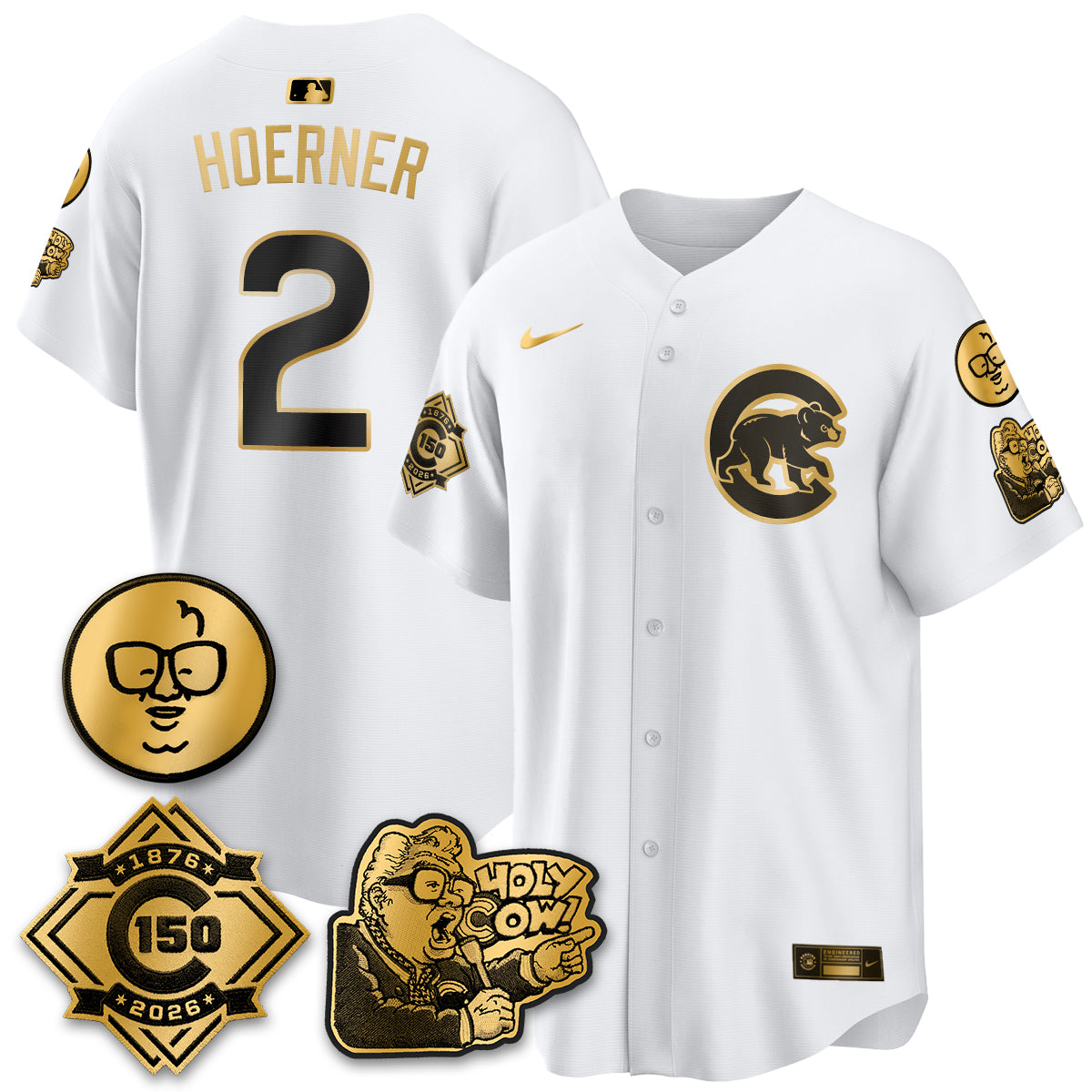CHC 150th Anniversary Harry Caray Holy Cow Vapor Premier Limited Jersey - Stitched V3