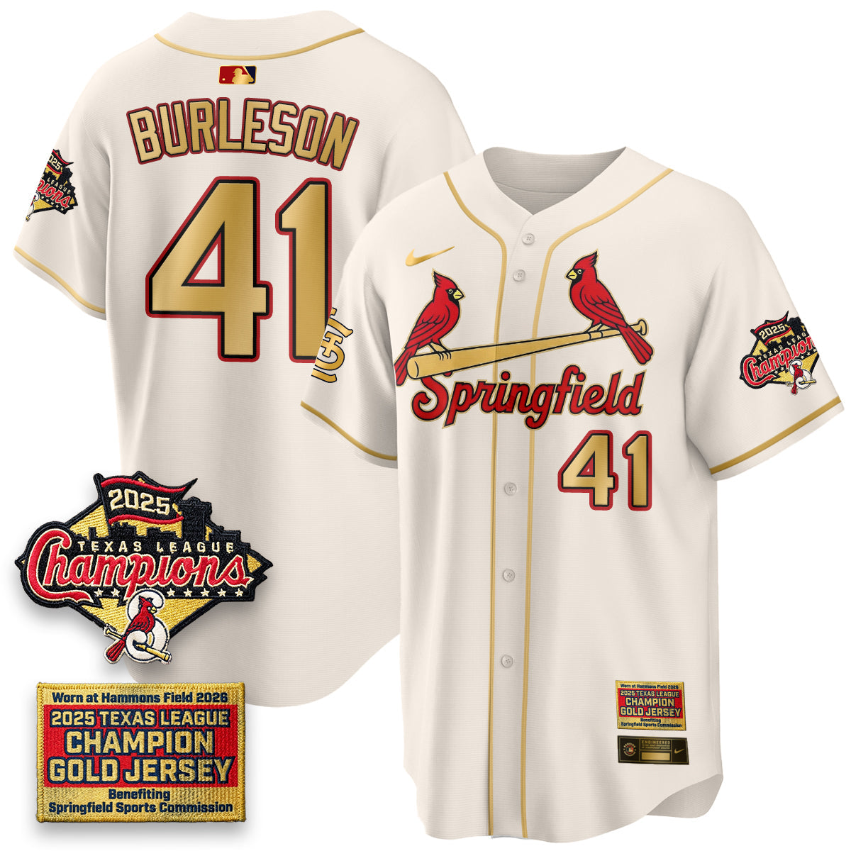 STL Springfield's Championship Gold Limited Jerseys - All Stitched