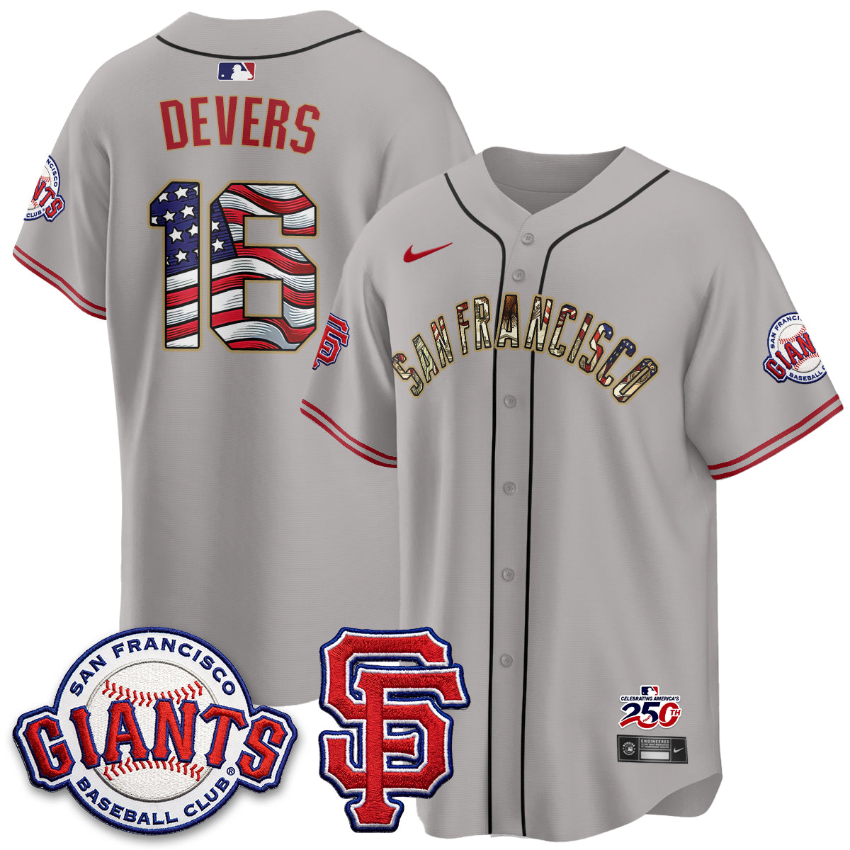 San Francisco Giants2026 Independence Day USA Jersey - All Stitched