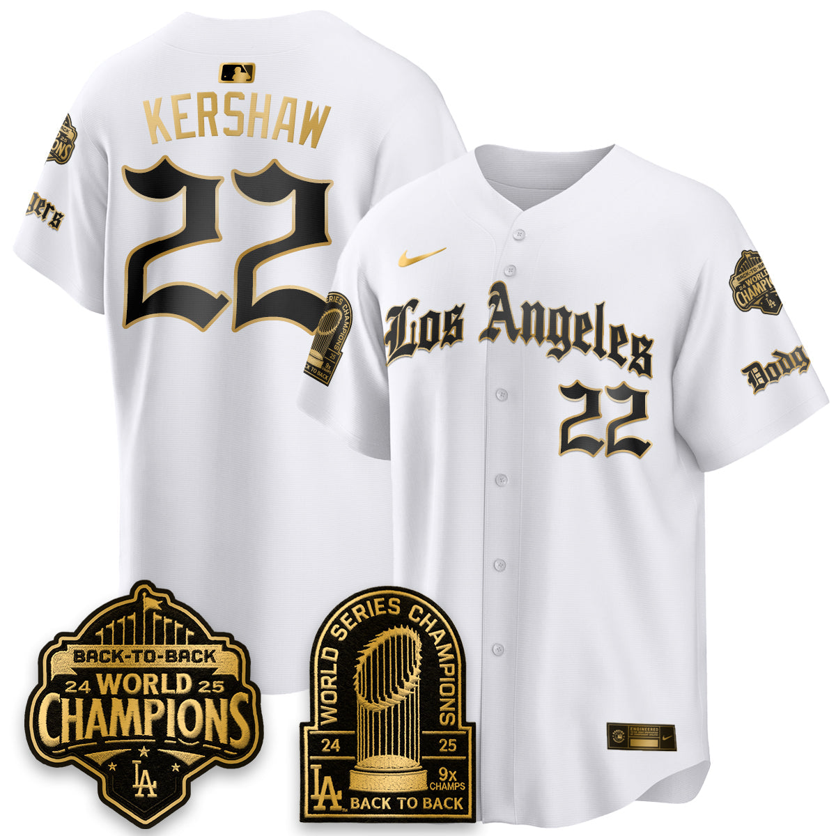 LAD WS Champions Back 2 Back Patch Vapor Premier Limited Gothic Gold Edition Jersey - Stitched