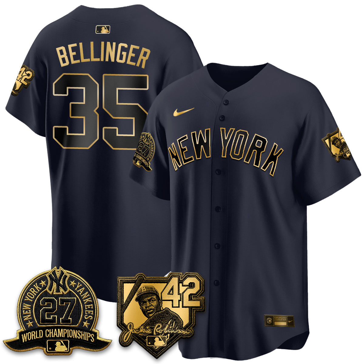 NYY 2026 Jackie Robinson Day Vapor Limited Gold Edition Jersey - All Stitched