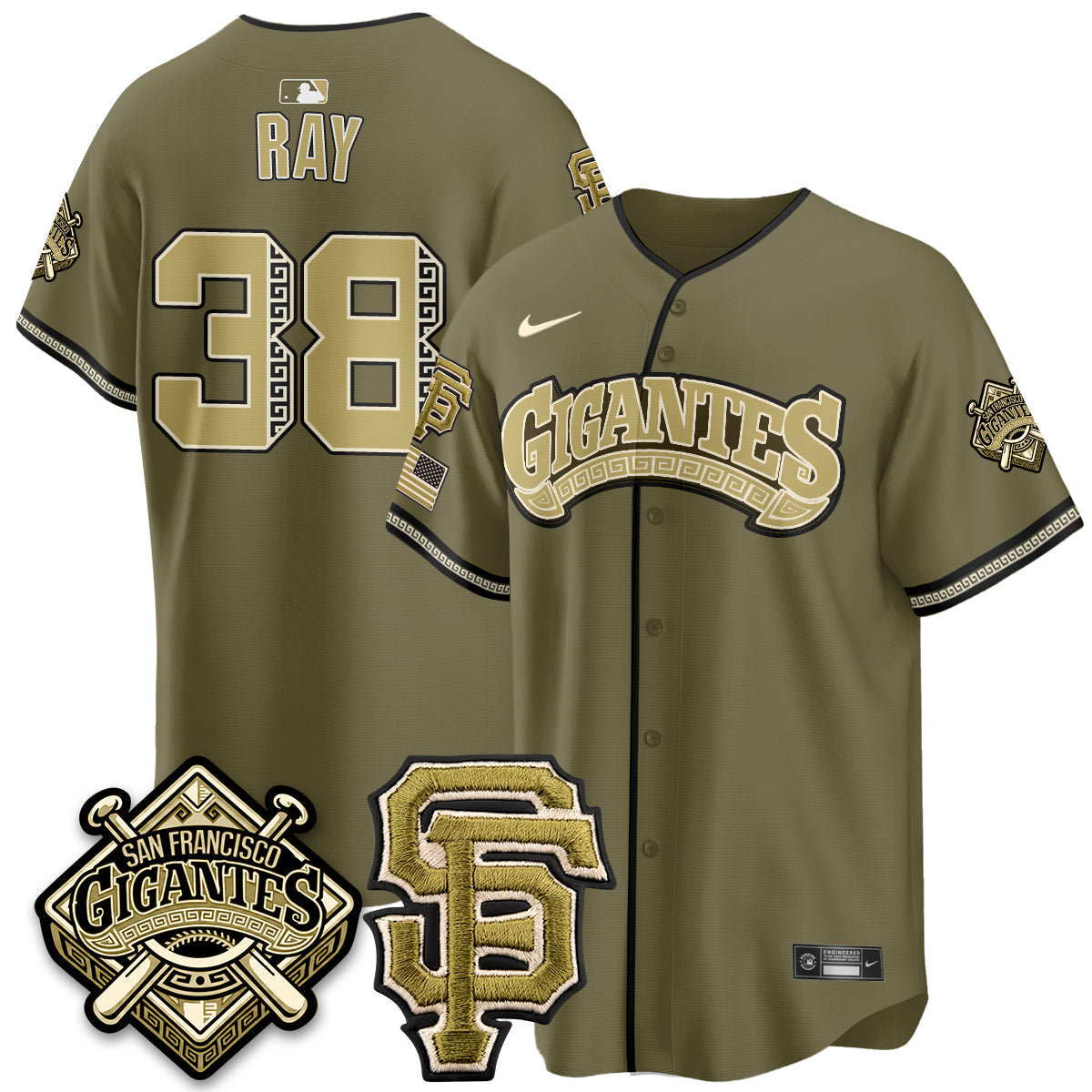 SF New Era Olive 2026 Armed Forces Day Jersey - Stitched