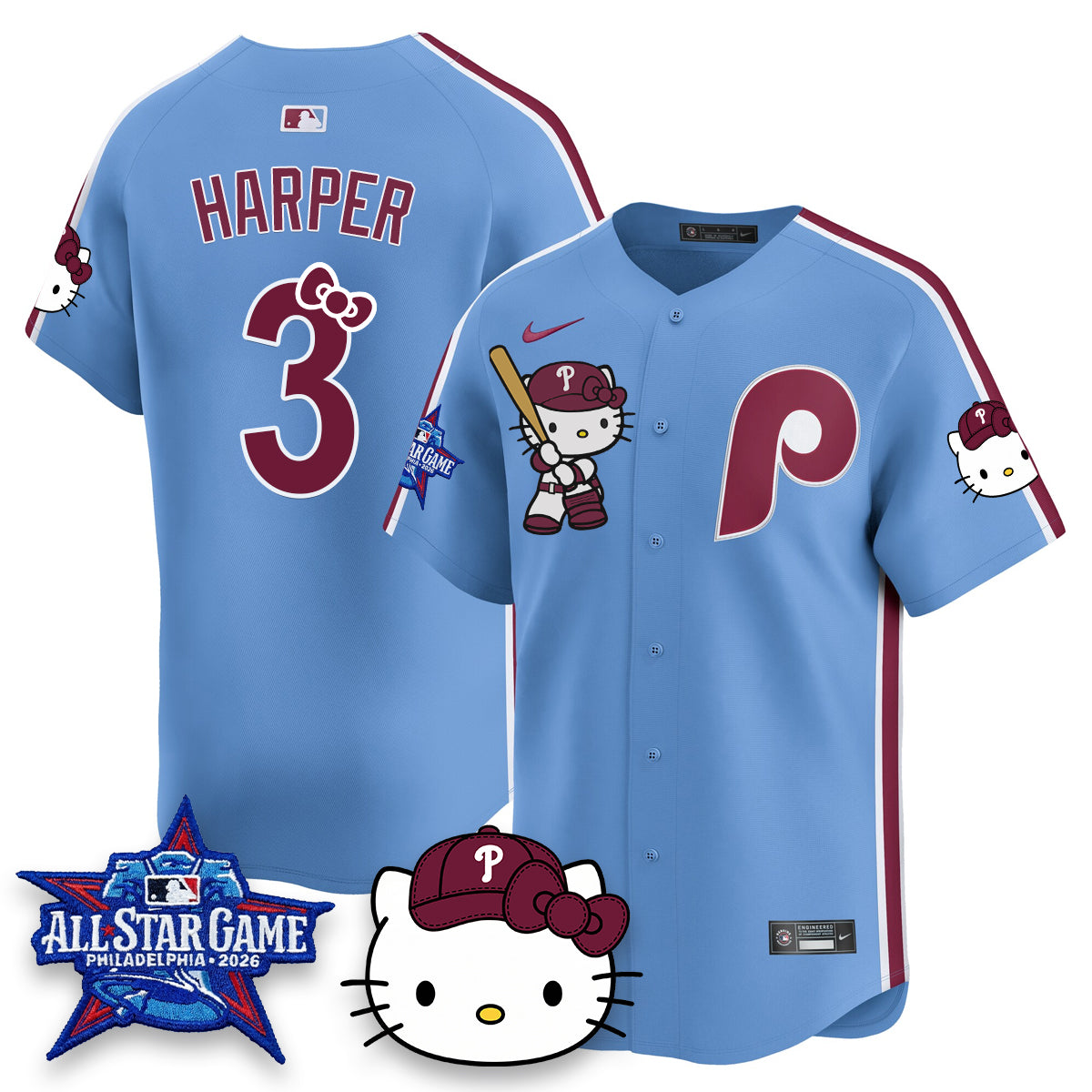 PHI x Meow Kitty Vapor Limited Blue Jersey- Stitched