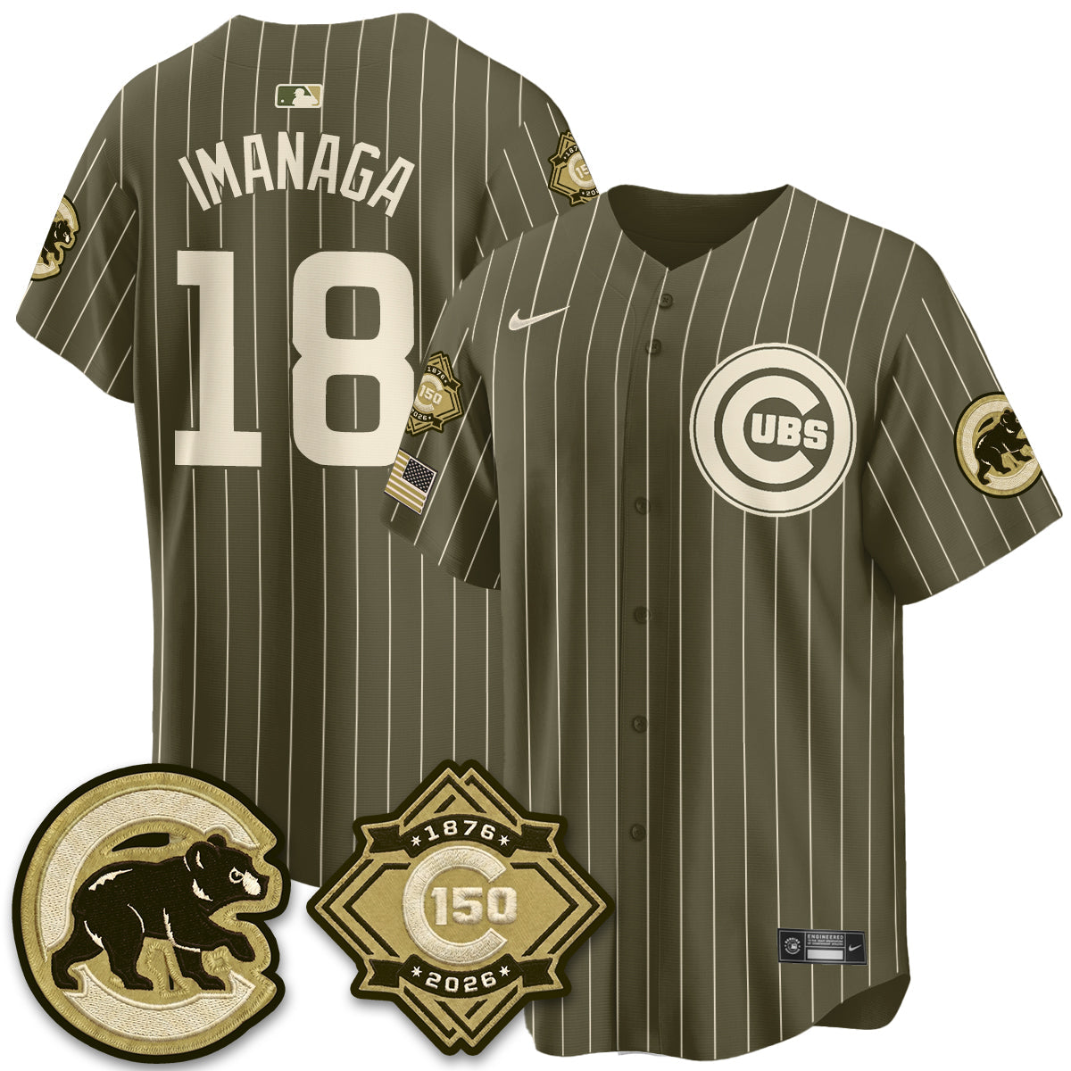 CHC New Era Olive 2026 Armed Forces Day Jersey -All Stitched