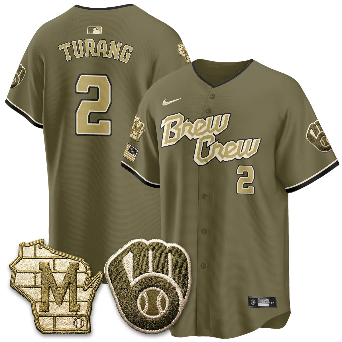 MIL New Era Olive 2026 Armed Forces Day Jersey - Stitched