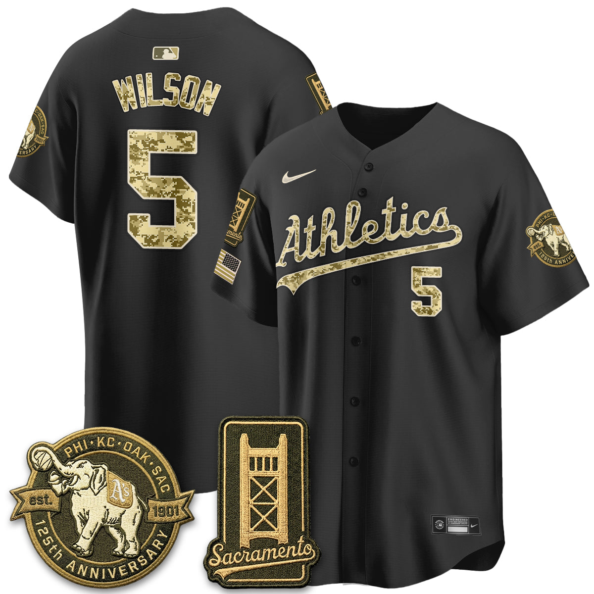OAK Military Appreciation Game Day Jersey - Stitched
