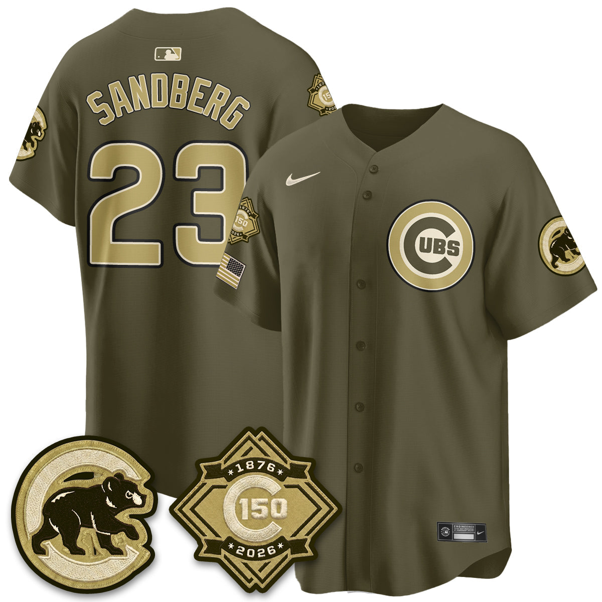 CHC New Era Olive 2026 Armed Forces Day Jersey -All Stitched