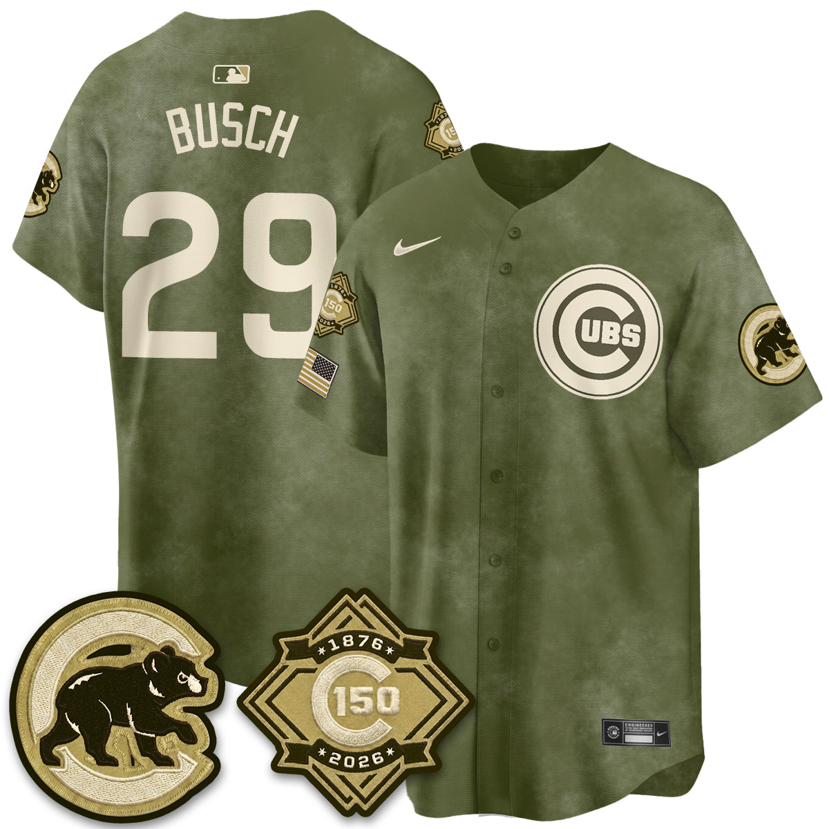 CHC New Era Olive 2026 Armed Forces Day Jersey -All Stitched
