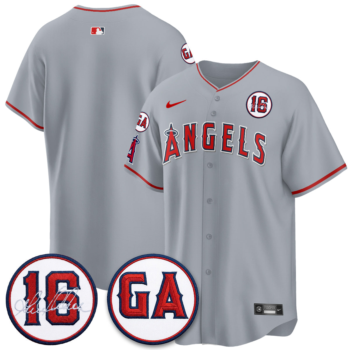 LAA Garret Anderson Tribute Patch Vapor Premier Limited Jersey - All Stitched