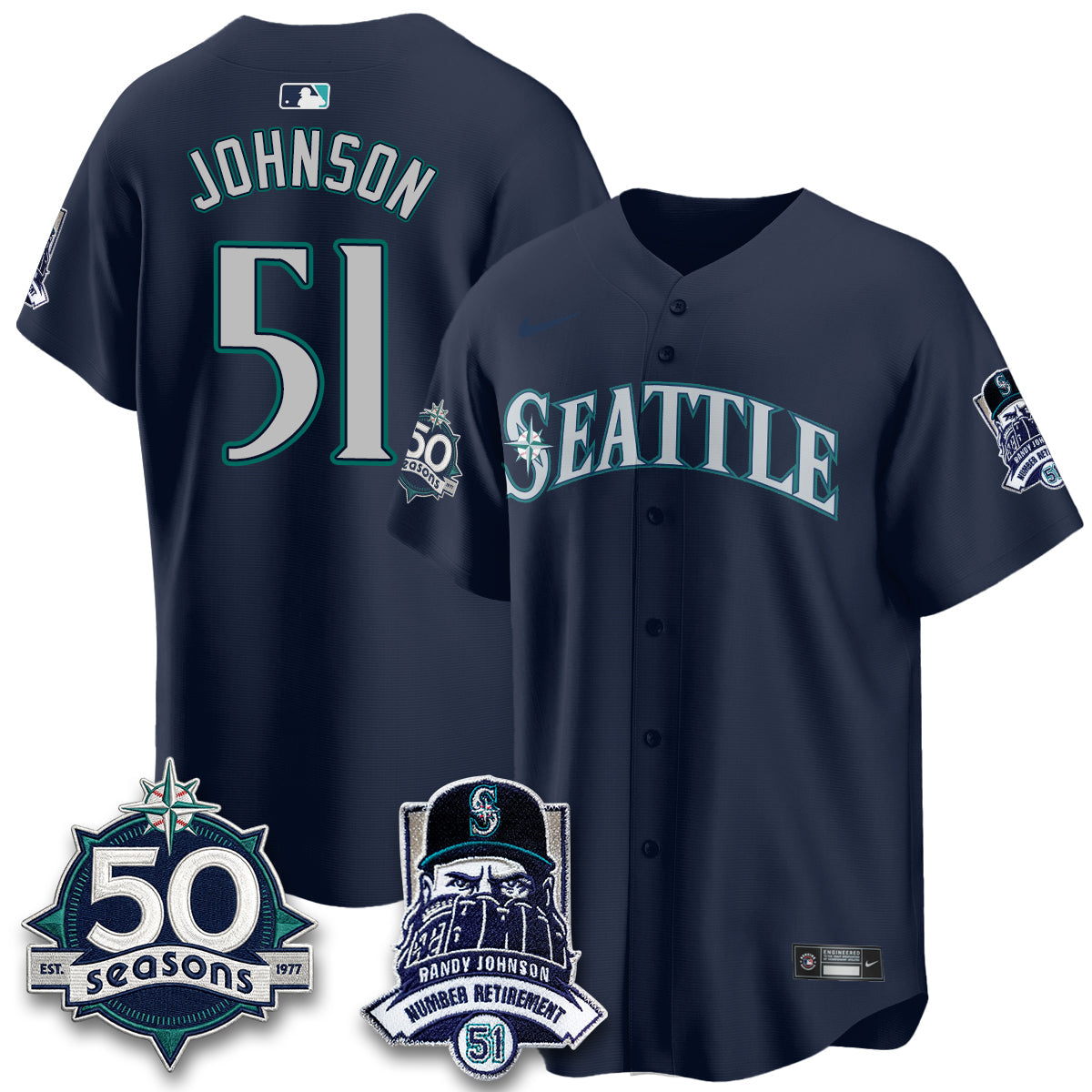SEA Randy Johnson Vapor Limited Jersey V2- All Stitched