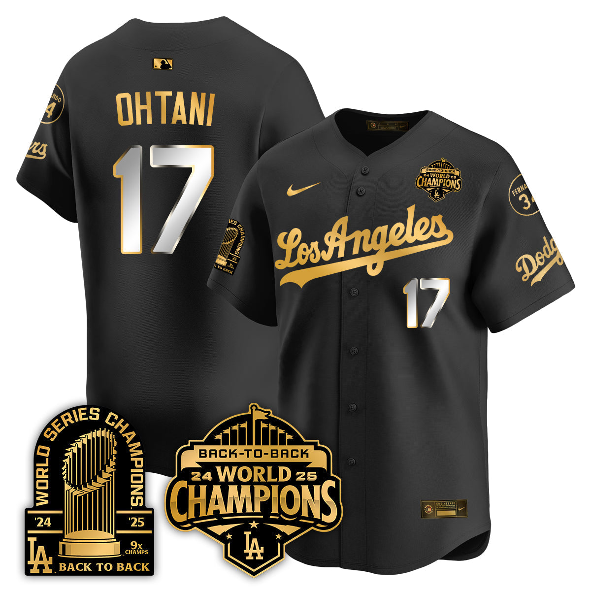 LAD Alternate  Vapor Limited Jersey - 9x Champs - Stitched