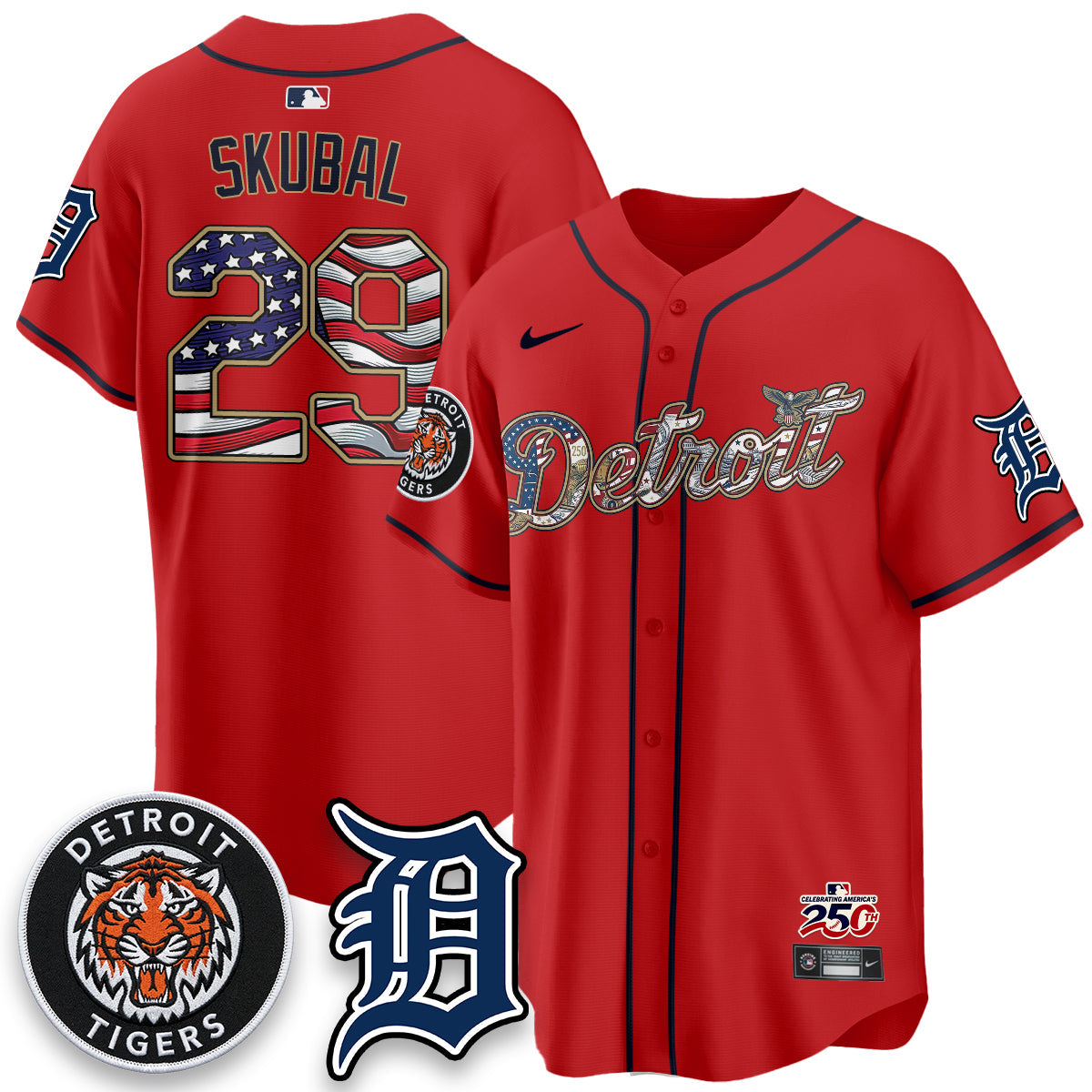DET 2026 Independence Day USA Vapor Limited Jersey - Stitched