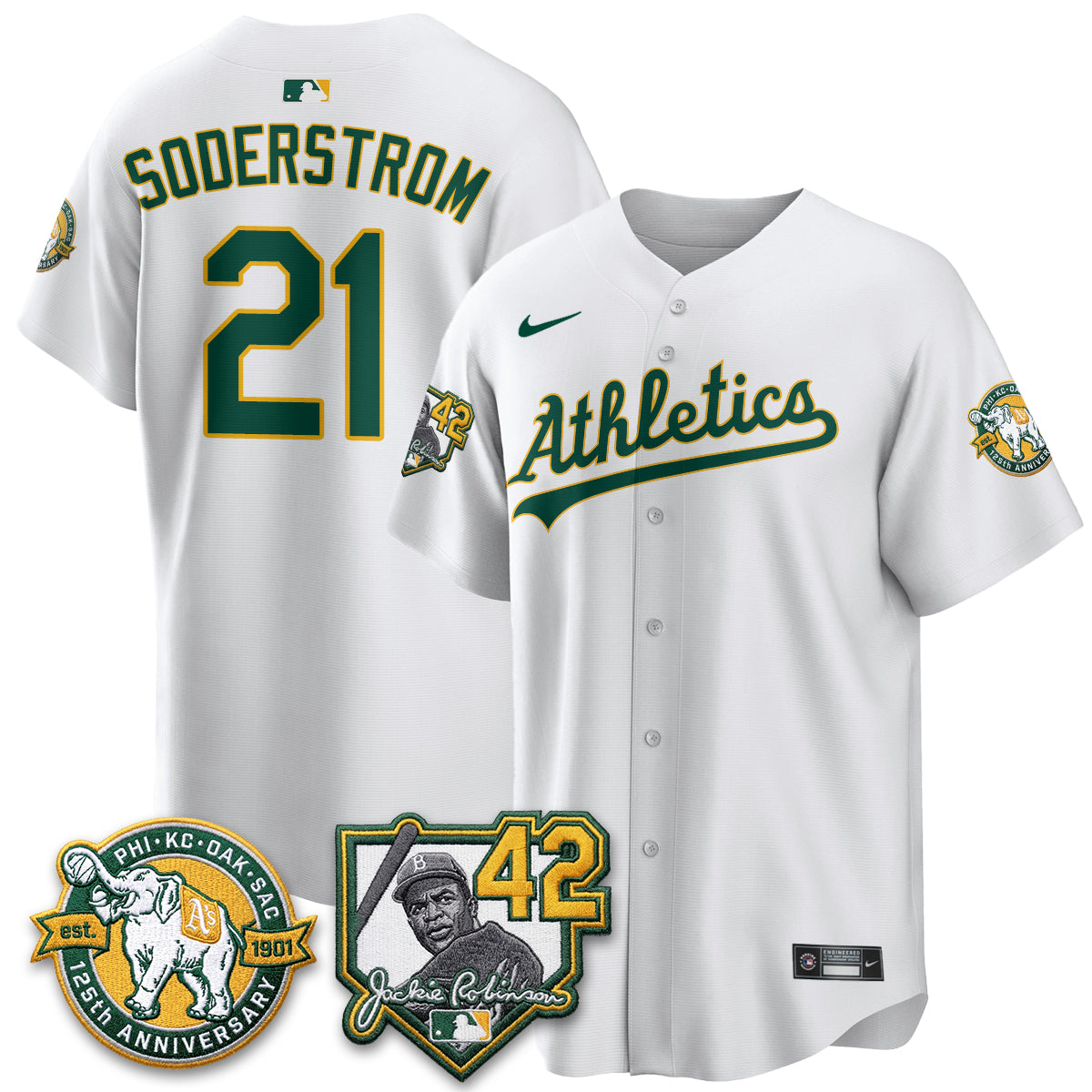 OAK 2026 Jackie Robinson Day - Celebrating 125 Years Limited Vapor Jersey - Stitched