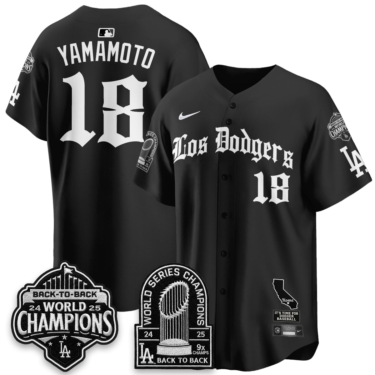 LAD World Series Champions Vapor Premier Limited Gothic Edition Jersey - All Stitched