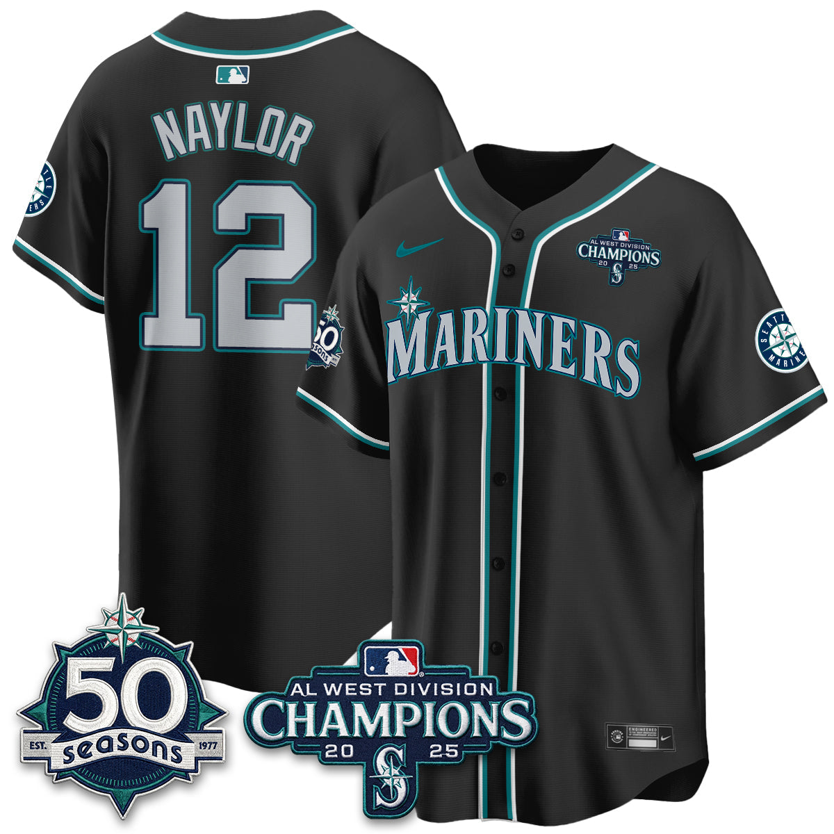 SEA 50th Anniversary Black Out Style Vapor Premier Limited Jersey - Stitched