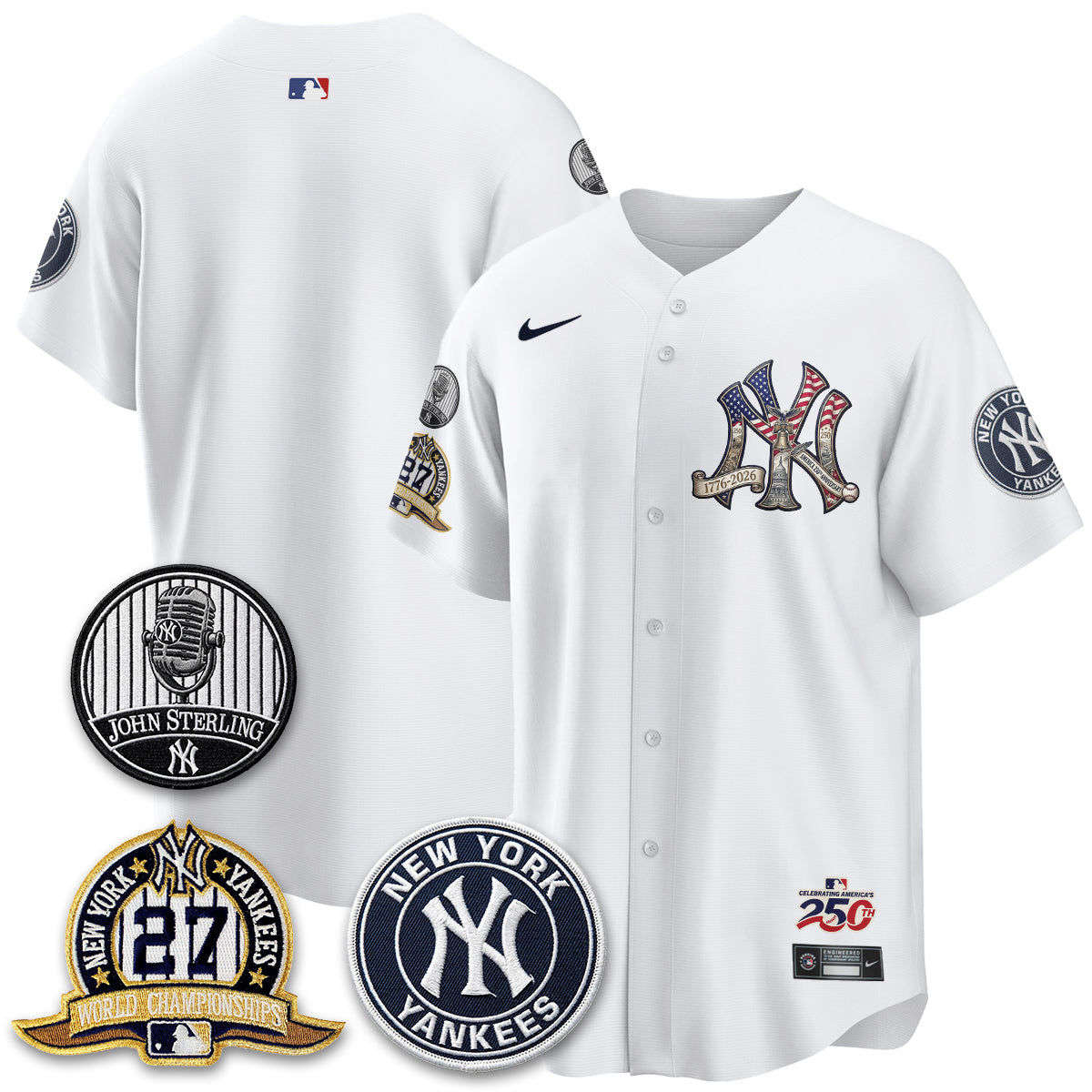 NYY Independence Day USA Vapor Limited Jersey - Stitched