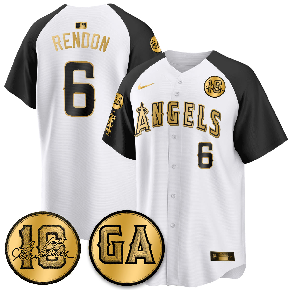 LAA Garret Anderson Tribute Patch Vapor Jersey - All Stitched V2