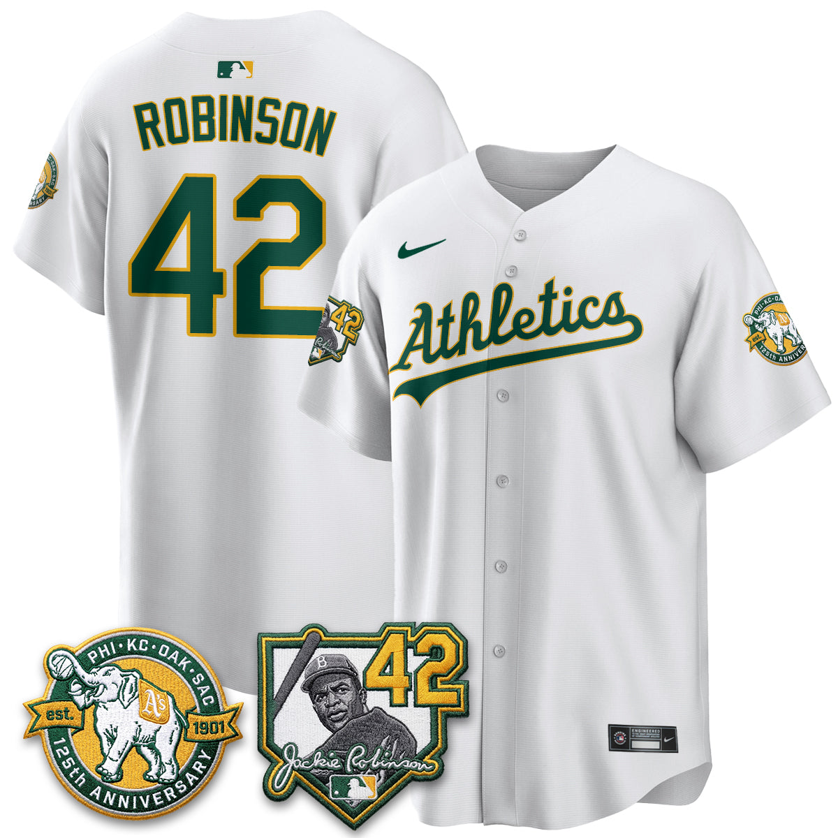 OAK 2026 Jackie Robinson Day - Celebrating 125 Years Limited Vapor Jersey - All Stitched