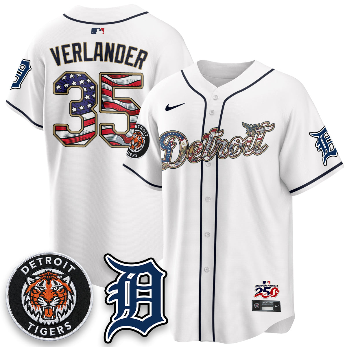 DET 2026 Independence Day USA Vapor Limited Jersey - Stitched