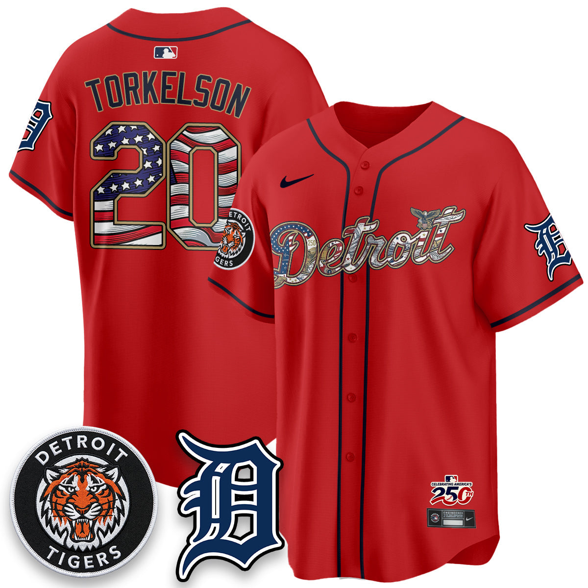 DET 2026 Independence Day USA Vapor Limited Jersey - Stitched