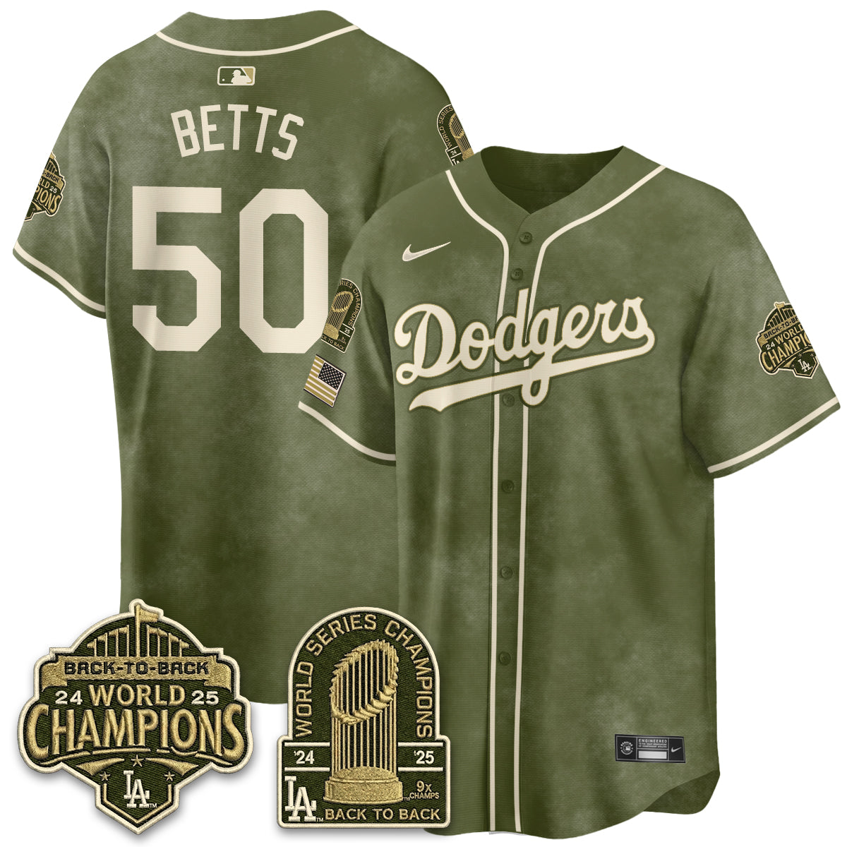 LAD New Era Olive 2026 Armed Forces Day Jersey -All Stitched
