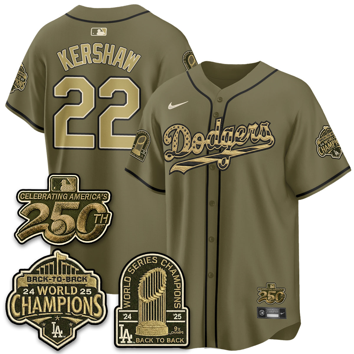 LAD New Era Olive 2026 Armed Forces Day Jersey -All Stitched V2
