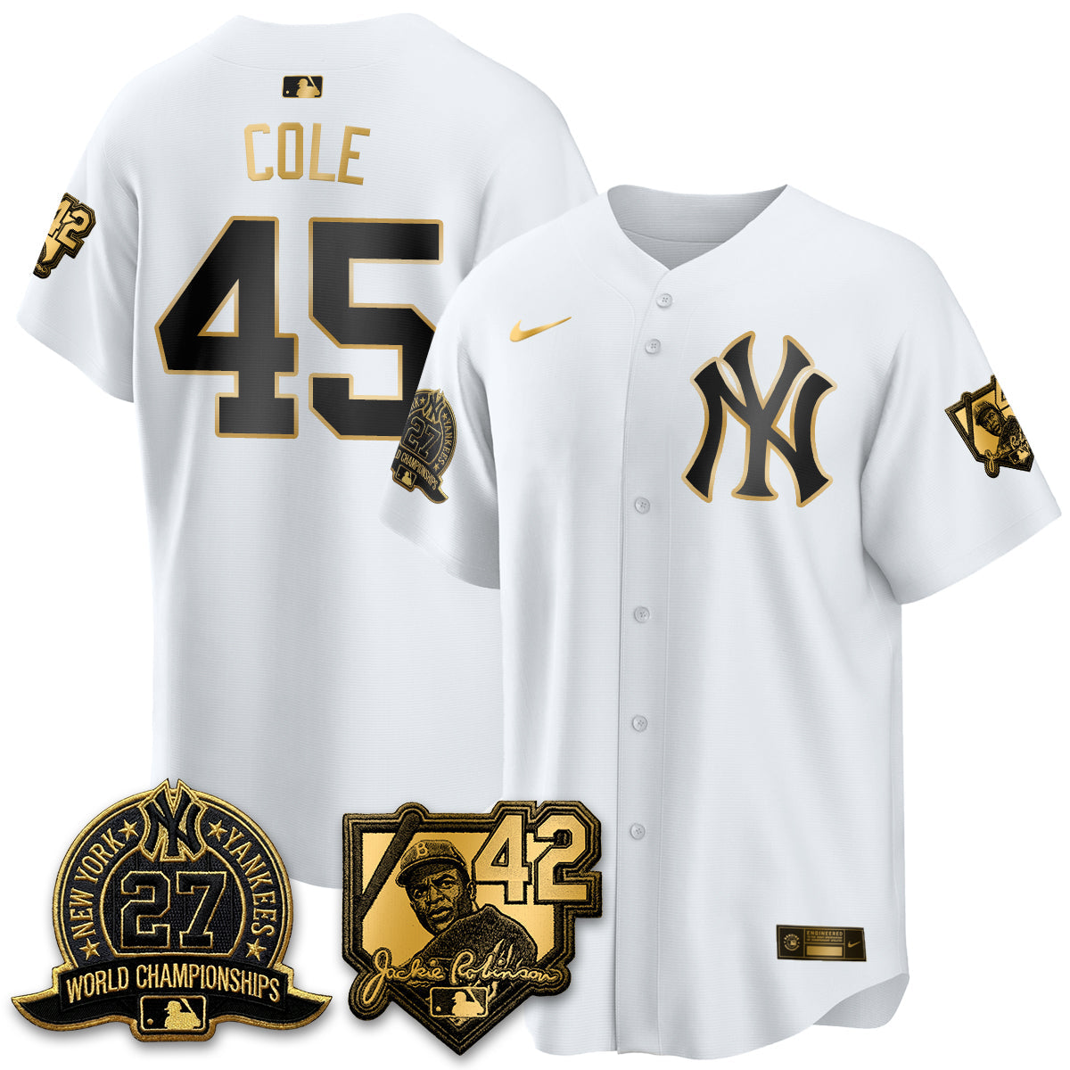NYY 2026 Jackie Robinson Day Vapor Limited Gold Edition Jersey - All Stitched