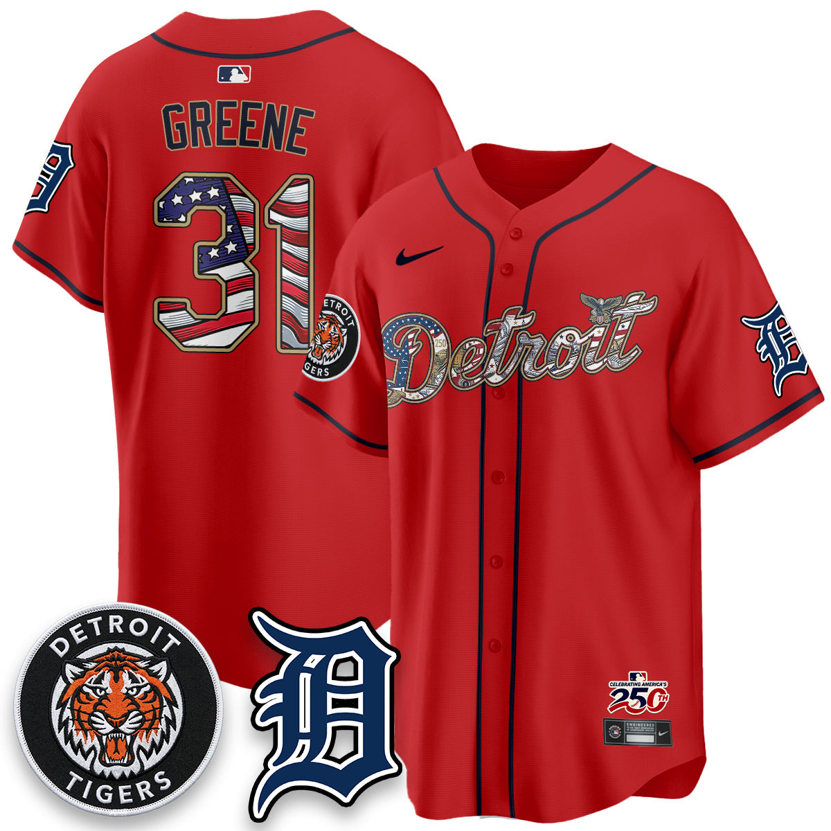 DET 2026 Independence Day USA Vapor Limited Jersey - Stitched