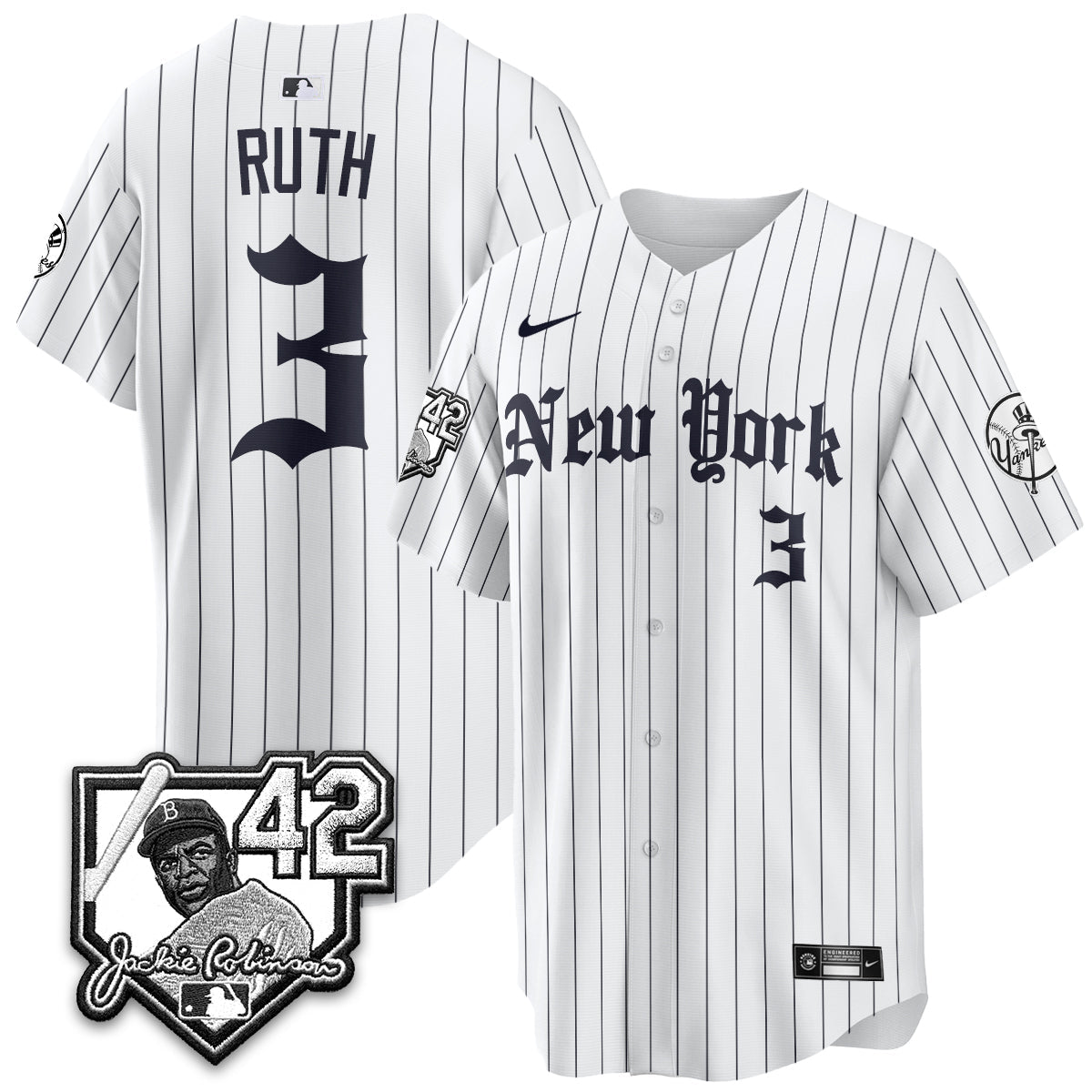 NYY 2026 Jackie Robinson Day Gothic Vapor Limited Jersey - All Stitched
