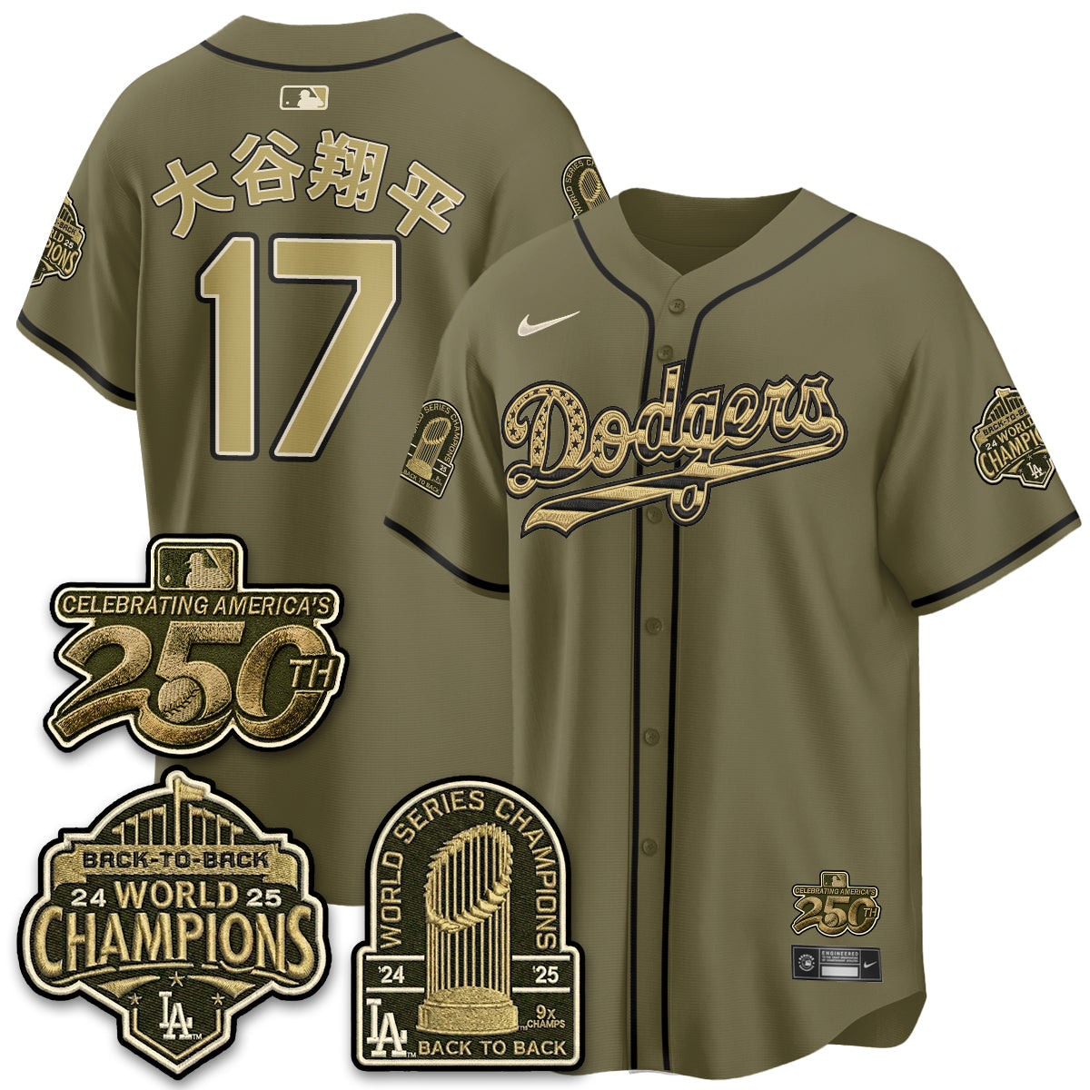 LAD New Era Olive 2026 Armed Forces Day Jersey -All Stitched V2