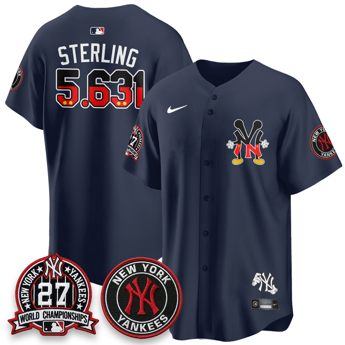 NYY x Mouse Vapor Limited Jersey - Stitched