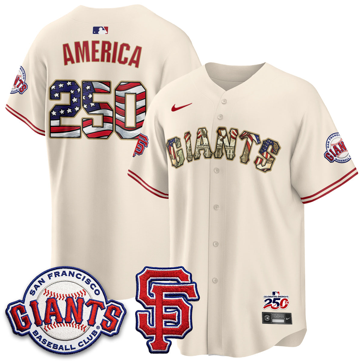 San Francisco Giants2026 Independence Day USA Jersey - All Stitched