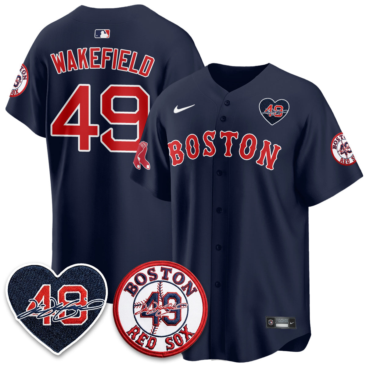 BOS Tim Wakefield Memorial Patch Vaper Premier Limited Jersey - Stitched