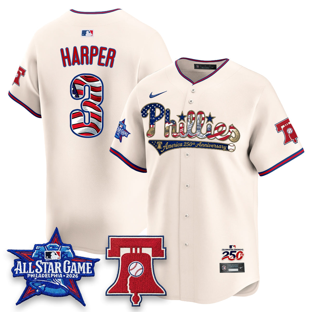PHI 2026 Independence Day USA Vapor Limited Pinstripe Jersey - Stitched (Tiktok)