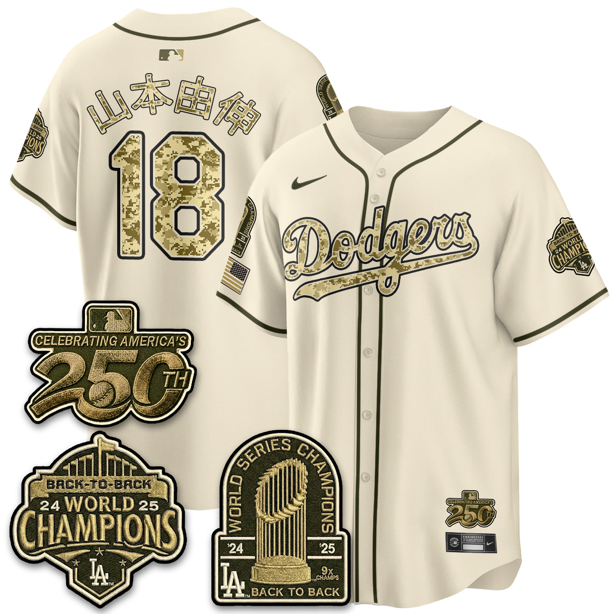 LAD Military Appreciation Game Day Jersey V2 - Stitched