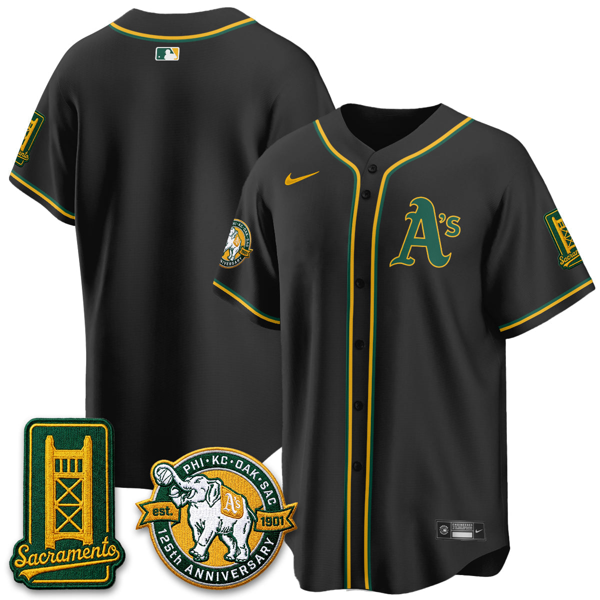 OAK 2026 Black Out Style - Celebrating 125 Years -  Limited Vapor Jersey - All Stitched