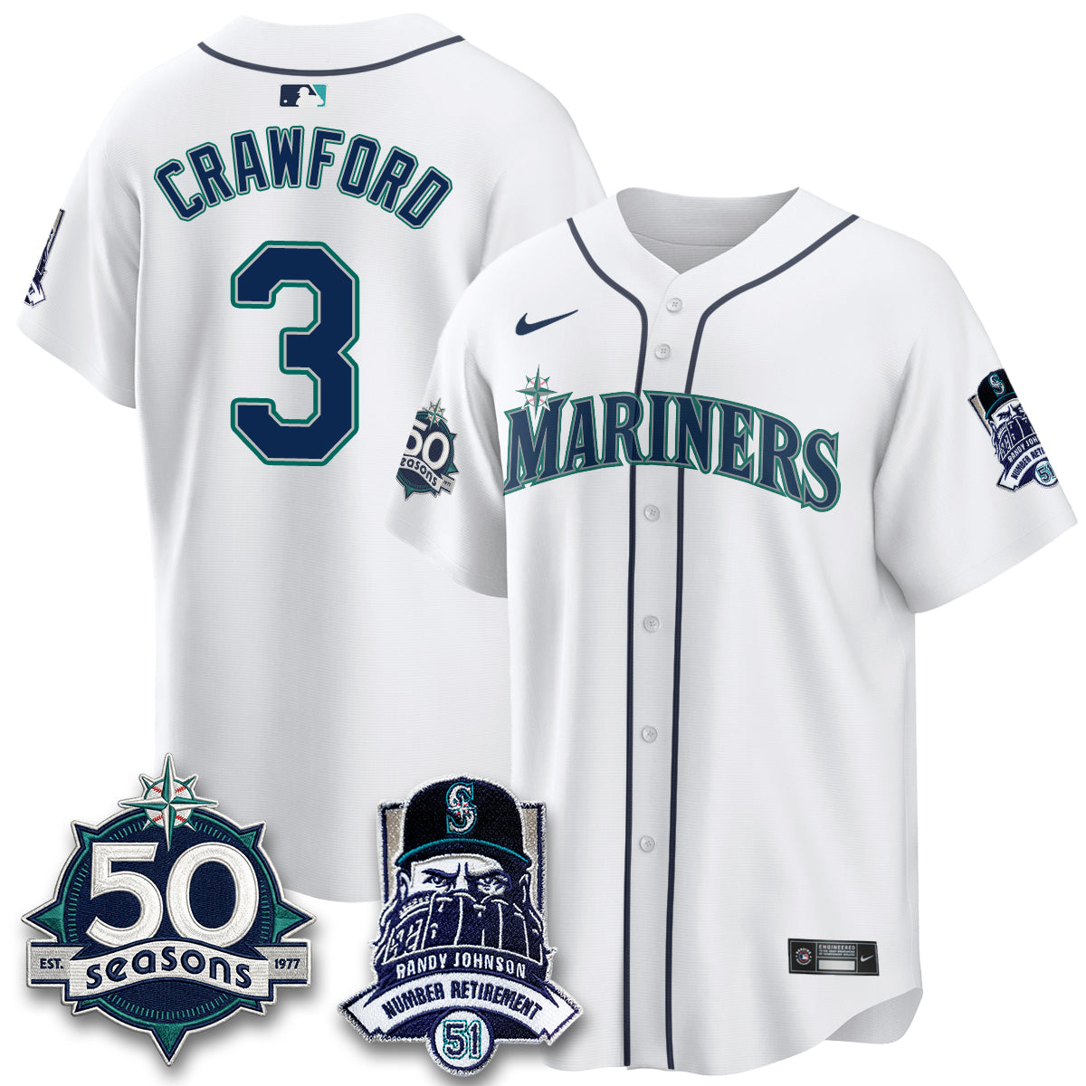 SEA Randy Johnson Vapor Limited Jersey V2- All Stitched